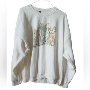 Watercolor Pastel Trio Bunny Sweatshirt